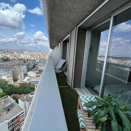 Above Eiffel Tower View Balcony Paris